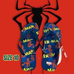 NEW! Marvel Avengers Spiderman Flip Flops Sandals. Mens Size 10. NEW with Tags!